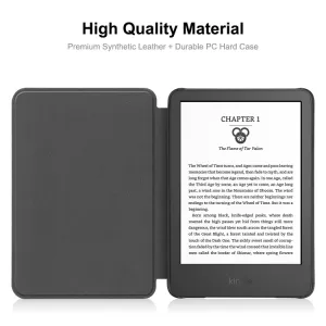ENKAY LEATHER Zaklápací obal pre Amazon Kindle 11. generácia 2022 / 2024 fialový