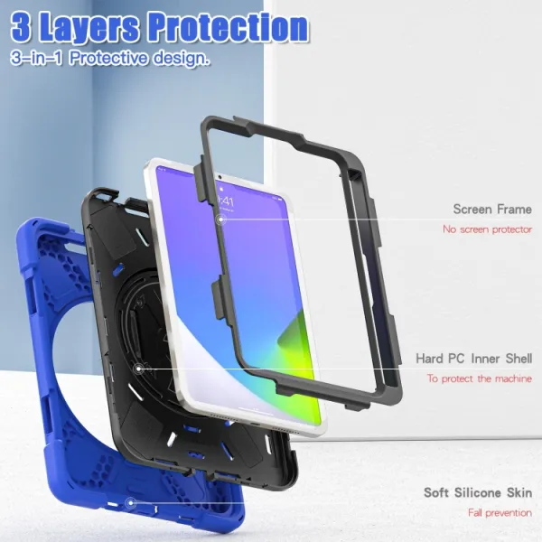 SOLID Ochranné puzdro pre Apple iPad mini 2021 / iPad mini 2024 tmavomodré