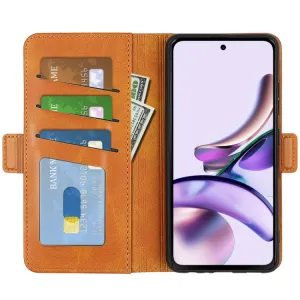 SIDE Peňaženkové puzdro pre Motorola Moto E13 svetlohnedé