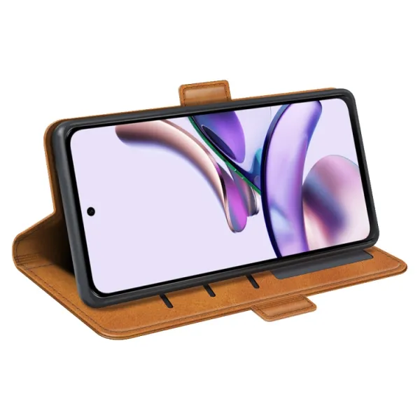 SIDE Peňaženkové puzdro pre Motorola Moto E13 svetlohnedé