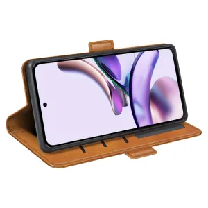 SIDE Peňaženkové puzdro pre Motorola Moto E13 svetlohnedé