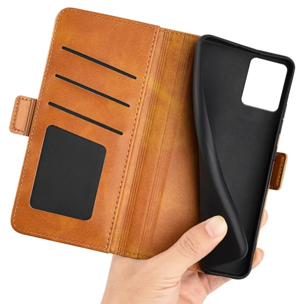 SIDE Peňaženkové puzdro pre Motorola Moto E13 svetlohnedé