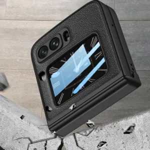 GKK MAGNETIC LEATHER Plastový obal Motorola Razr 2022 5G CARBON