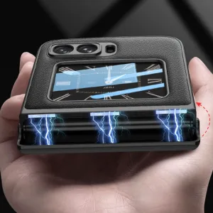 GKK MAGNETIC LEATHER Plastový obal Motorola Razr 2022 5G CARBON