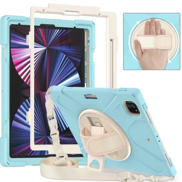 SOLID Odolný kryt pre Apple iPad Pro 12.9 2022 / 2021 svetlomodrý