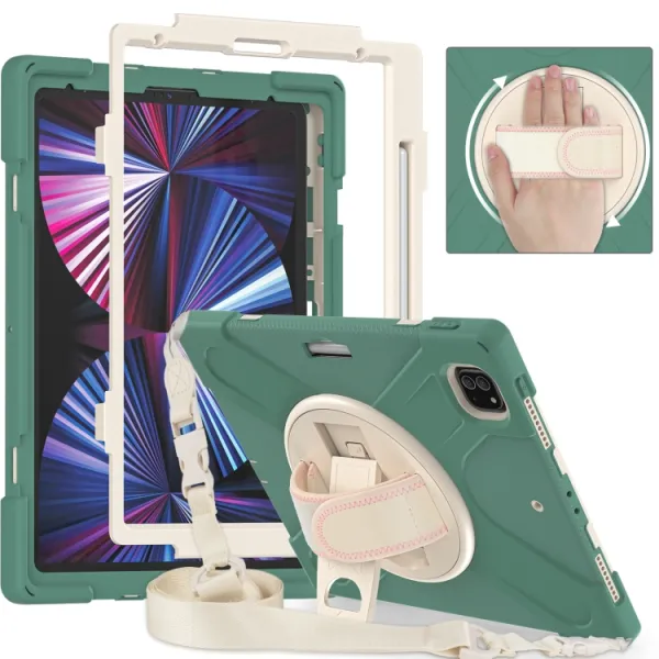 SOLID Odolný kryt pre Apple iPad Pro 12.9 2022 / 2021 tmavozelený