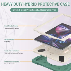SOLID Odolný kryt pre Apple iPad Pro 12.9 2022 / 2021 tmavozelený