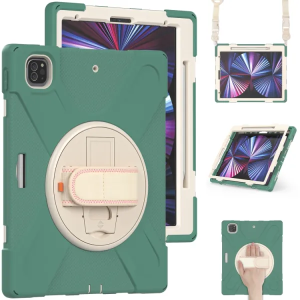 SOLID Odolný kryt pre Apple iPad Pro 12.9 2022 / 2021 tmavozelený