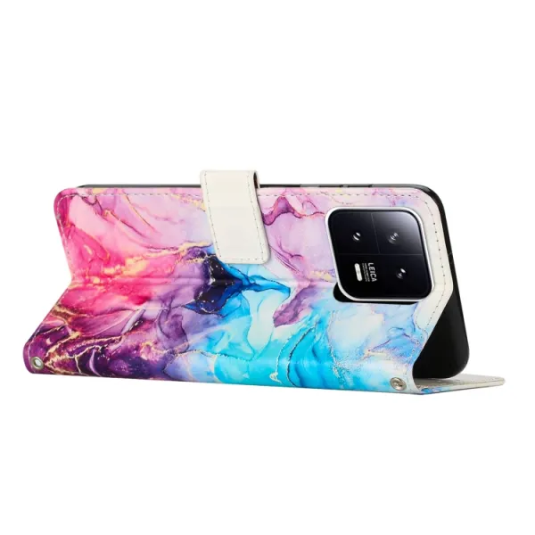 ART MARBLE Peňaženkový kryt s remienkom Xiaomi 13 BLUE PURPLE