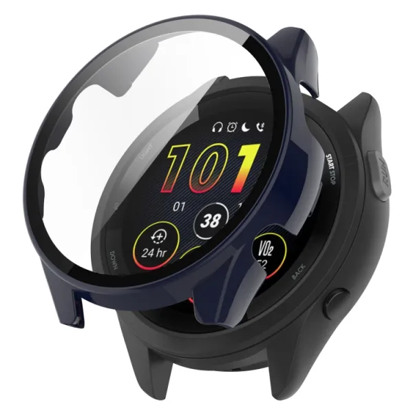PC FULL COVER Plastový kryt so sklom Garmin Forerunner 265 modrý