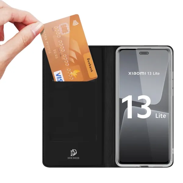 DUX Peňaženkový kryt Xiaomi 13 Lite čierny