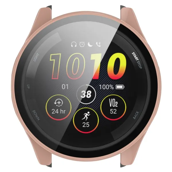 PC FULL COVER Plastový kryt so sklom Garmin Forerunner 265 ružový