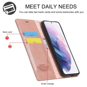 IMEEKE Peňaženkový obal Samsung Galaxy S22 Plus 5G ružový