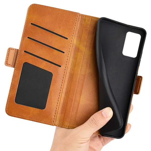 SIDE Peňaženkové puzdro pre Motorola Moto E22 / E22i svetlohnedé