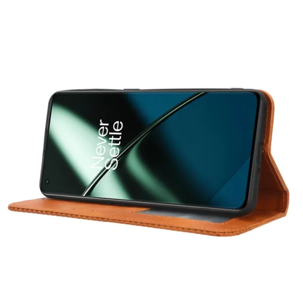 BUSINESS Peňaženkový kryt pre OnePlus 11 5G hnedý