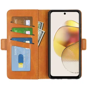 SIDE Peňaženkové puzdro pre Motorola Moto G73 5G svetlohnedé
