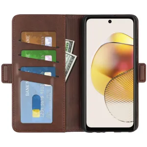 SIDE Peňaženkové puzdro pre Motorola Moto G73 5G tmavohnedé