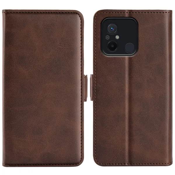 SIDE Peňaženkové puzdro pre Xiaomi Redmi 12C tmavohnedé