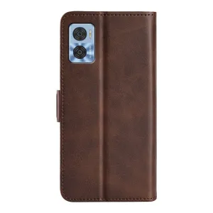 SIDE Peňaženkové puzdro pre Motorola Moto E22 / E22i tmavohnedé
