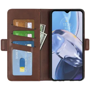 SIDE Peňaženkové puzdro pre Motorola Moto E22 / E22i tmavohnedé