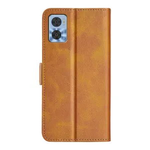 SIDE Peňaženkové puzdro pre Motorola Moto E22 / E22i svetlohnedé
