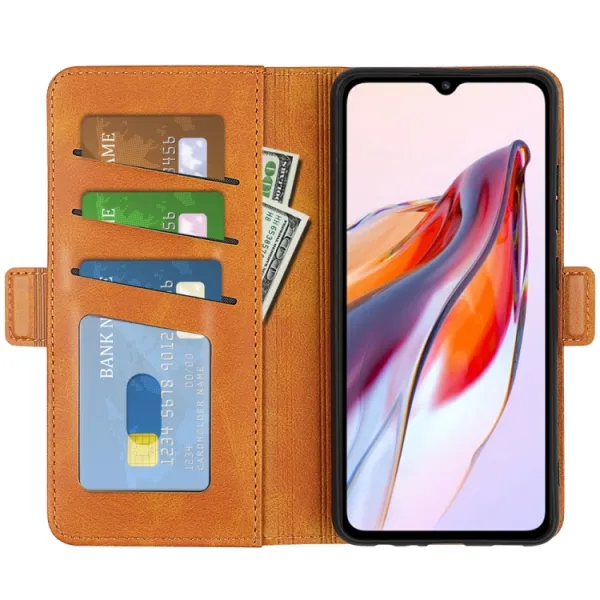 SIDE Peňaženkové puzdro pre Xiaomi Redmi 12C svetlohnedé