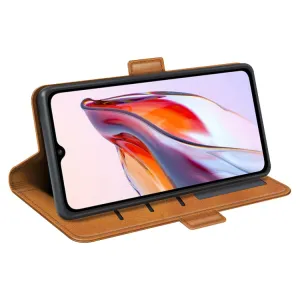 SIDE Peňaženkové puzdro pre Xiaomi Redmi 12C svetlohnedé
