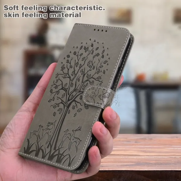 ART DEER Peňaženkový kryt Samsung Galaxy S23 Plus 5G šedý