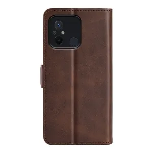 SIDE Peňaženkové puzdro pre Xiaomi Redmi 12C tmavohnedé