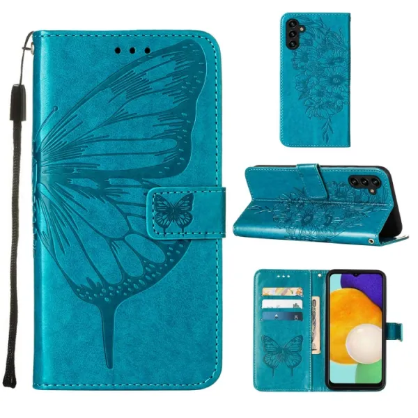 ART BUTTERFLY Peňaženkový kryt Samsung Galaxy A34 5G modrý