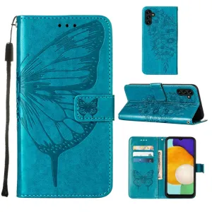 ART BUTTERFLY Peňaženkový kryt Samsung Galaxy A34 5G modrý