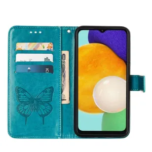 ART BUTTERFLY Peňaženkový kryt Samsung Galaxy A34 5G modrý