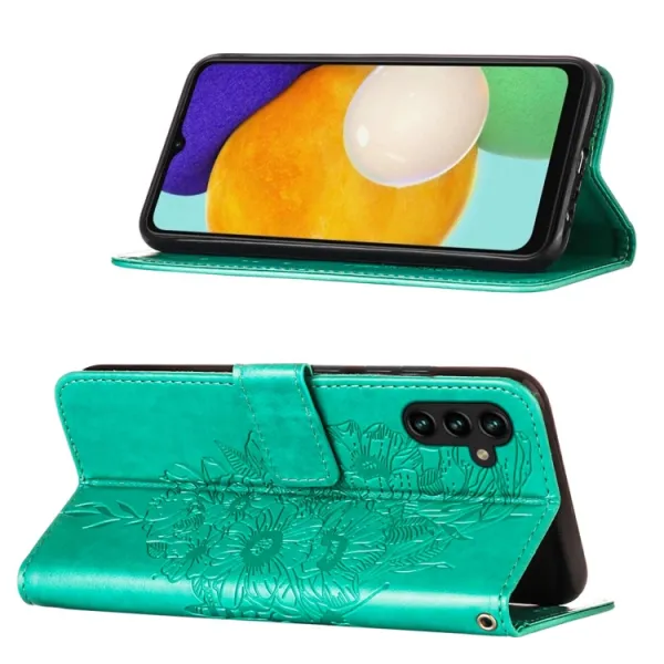 ART BUTTERFLY Peňaženkový kryt Samsung Galaxy A54 5G zelený