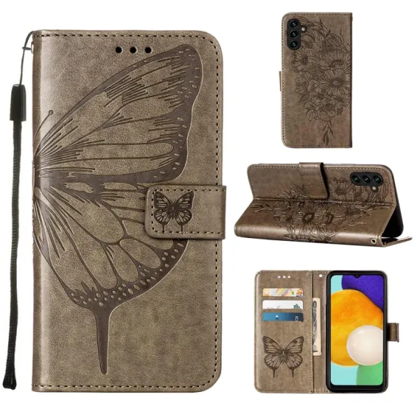 ART BUTTERFLY Peňaženkový kryt Samsung Galaxy A54 5G šedý