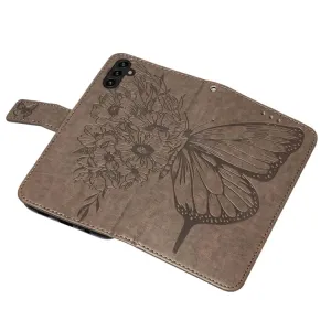 ART BUTTERFLY Peňaženkový kryt Samsung Galaxy A54 5G šedý