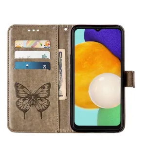ART BUTTERFLY Peňaženkový kryt Samsung Galaxy A54 5G šedý