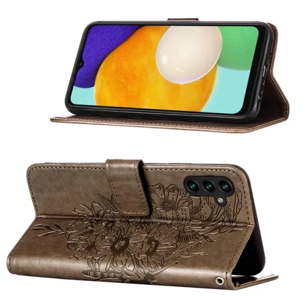 ART BUTTERFLY Peňaženkový kryt Samsung Galaxy A54 5G šedý