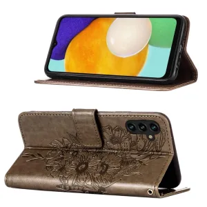 ART BUTTERFLY Peňaženkový kryt Samsung Galaxy A54 5G šedý
