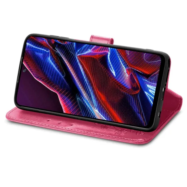 ART FLOWERS Peňaženkový kryt Xiaomi Poco X5 5G tmavoružový