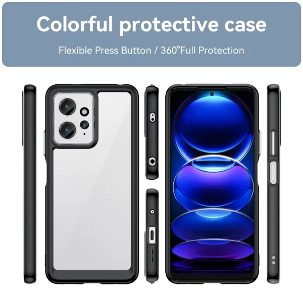 CRYSTAL Ochranný kryt pre Xiaomi Redmi Note 12 čierny