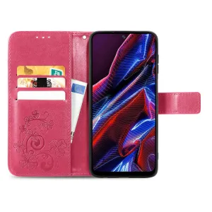 ART FLOWERS Peňaženkový kryt Xiaomi Poco X5 5G tmavoružový