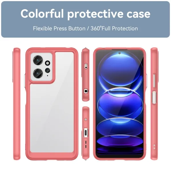 CRYSTAL Ochranný kryt pre Xiaomi Redmi Note 12 červený