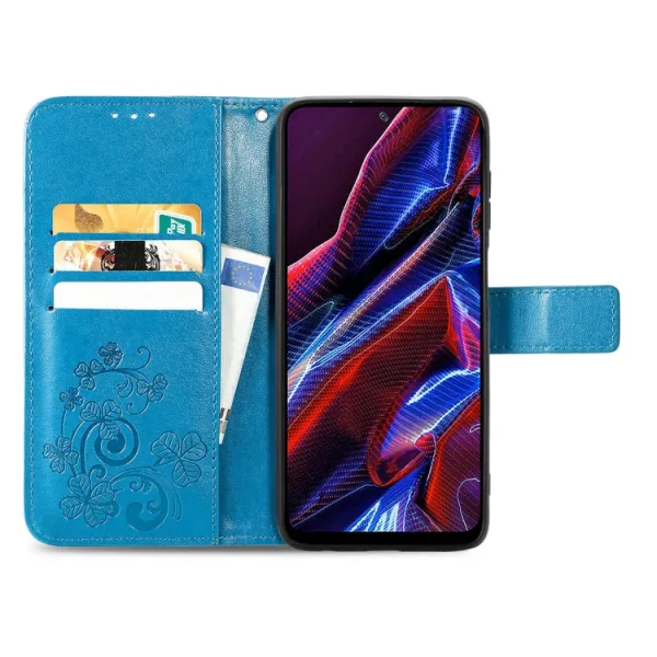 ART FLOWERS Peňaženkový kryt Xiaomi Poco X5 5G modrý