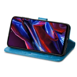 ART FLOWERS Peňaženkový kryt Xiaomi Poco X5 5G modrý