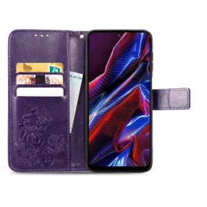 ART FLOWERS Peňaženkový kryt Xiaomi Poco X5 5G fialový