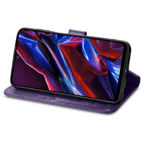 ART FLOWERS Peňaženkový kryt Xiaomi Poco X5 5G fialový