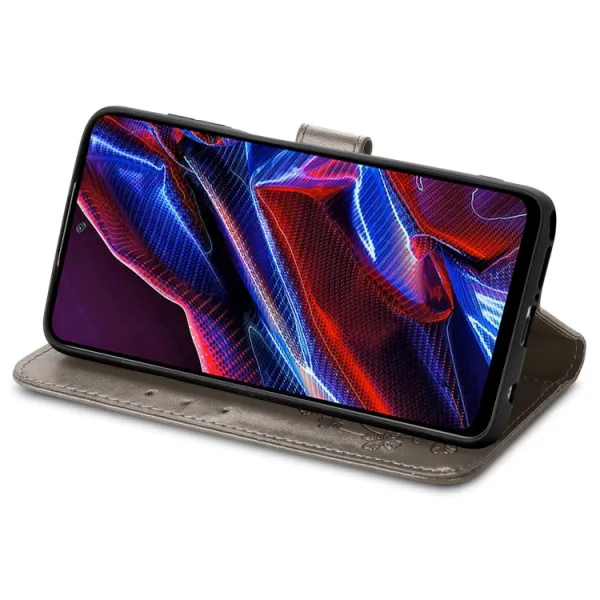 ART FLOWERS Peňaženkový kryt Xiaomi Poco X5 5G šedý