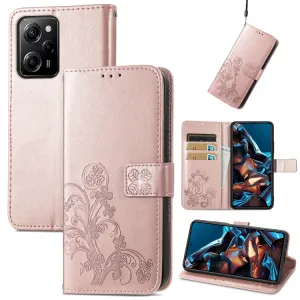 ART FLOWERS Peňaženkový kryt Xiaomi Poco X5 Pro 5G svetloružový