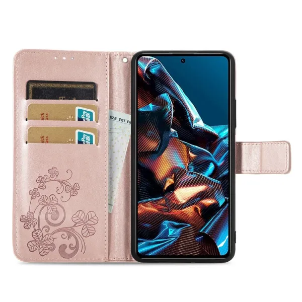 ART FLOWERS Peňaženkový kryt Xiaomi Poco X5 Pro 5G svetloružový