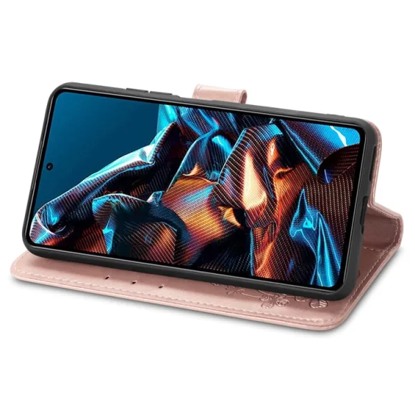 ART FLOWERS Peňaženkový kryt Xiaomi Poco X5 Pro 5G svetloružový